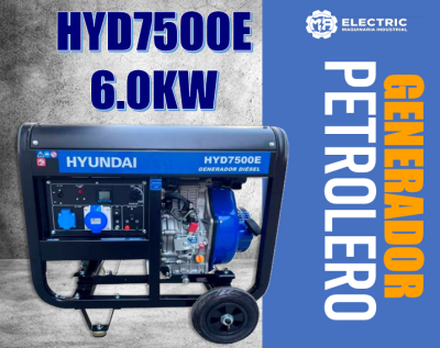 GENERADOR DIESEL MONOFASICO HYD7500E 6.0KW | HYUNDAI